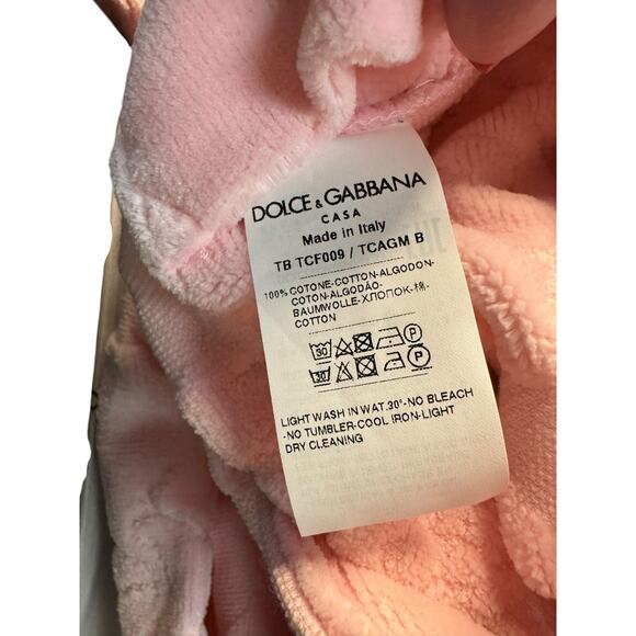 Dolce & Gabbana NWT Terry Cotton Jacquard Bath Robe in Pink Size XS - Picture 9 of 11